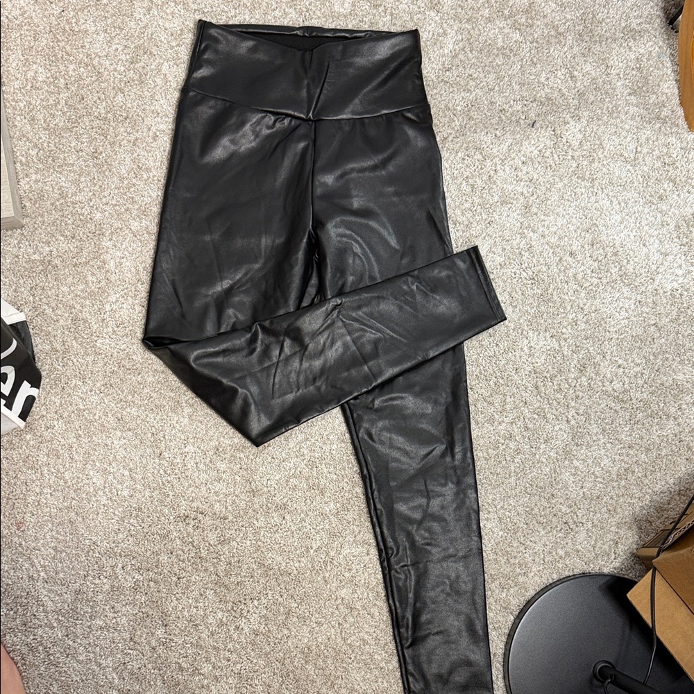 Black Faux Leather Leggings